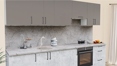 Кухня на заказ Графит глянец 2129